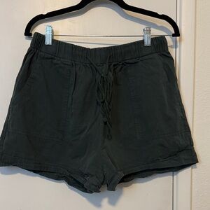 Women's Olive Drawstring Casual Shorts